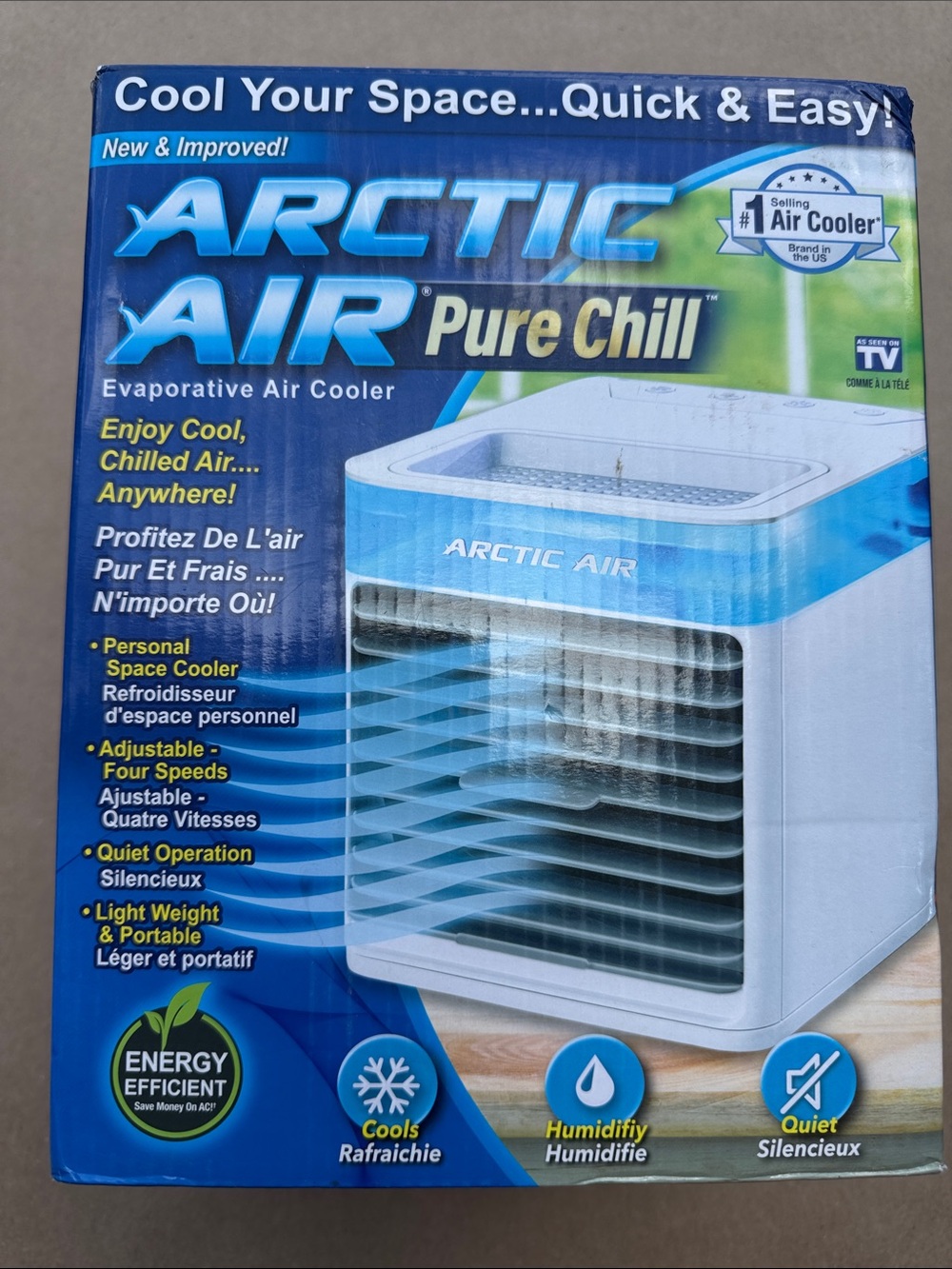 Pure Chill Portable Evaporative Air Cooler - White/Blue